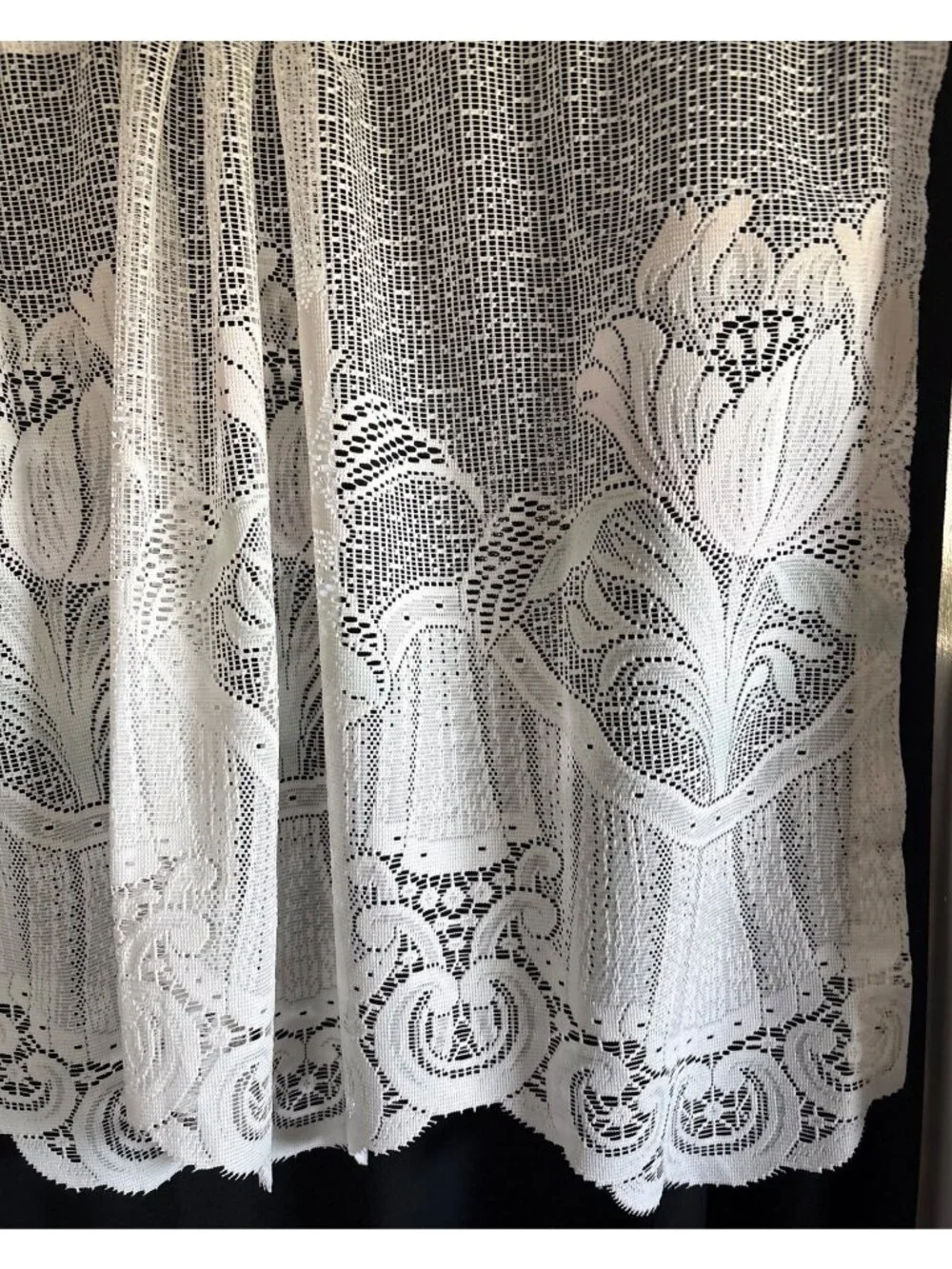 Cream Lace Floral Valance Measurements 53